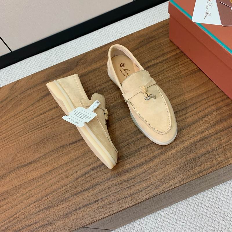Cream Suede Loafers