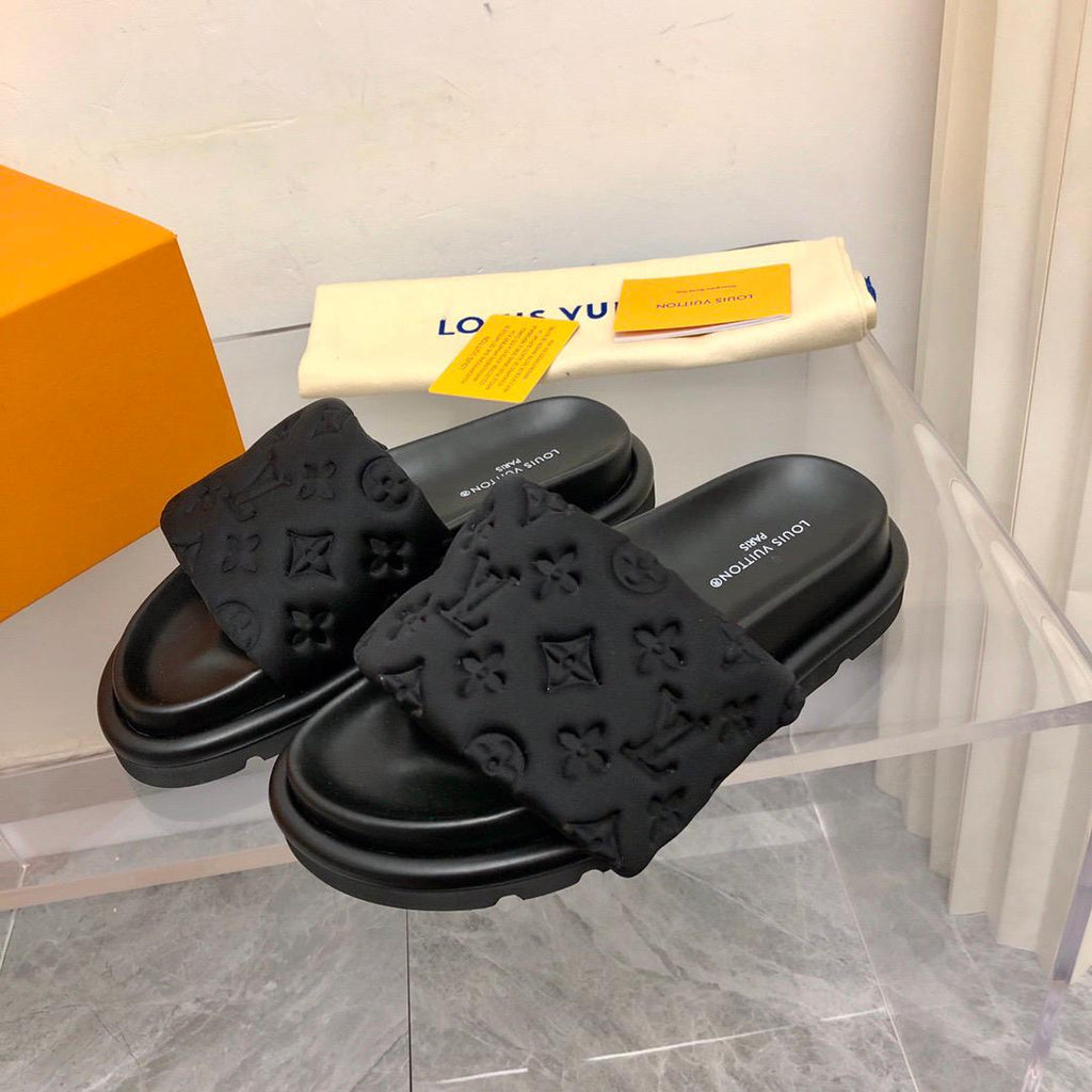 Midnight Embossed Comfort Slides